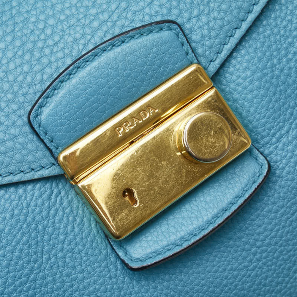 PRADA Blue Leather Shoulder Bag - Picture 4 of 10